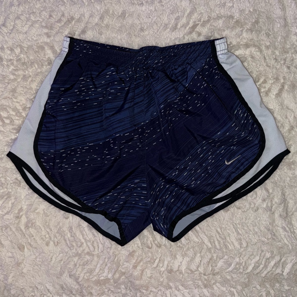 Nike Navy and White Dri-FIT Athletic Shorts